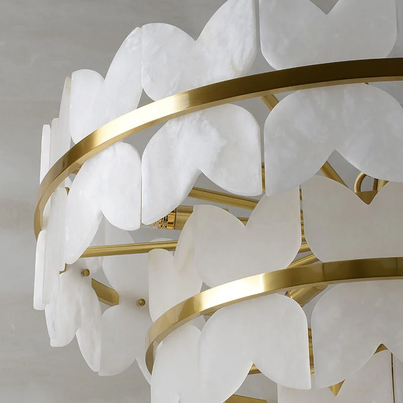 Alabaster Multi-Layer Butterfly Round Chandelier - Image 6