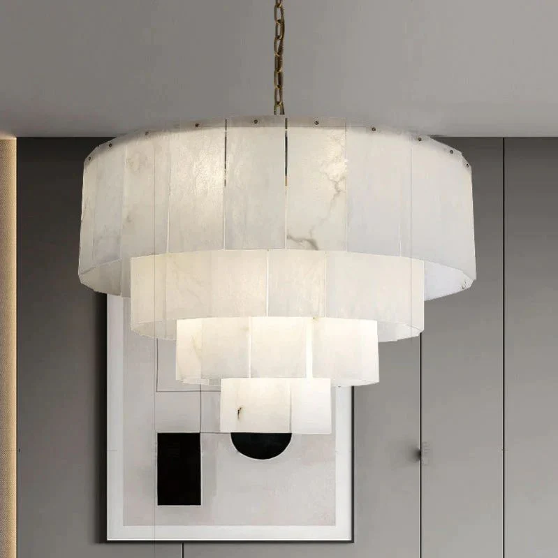 Alabaster Multi-Layer Modern Round Chandelier 31" - Image 2