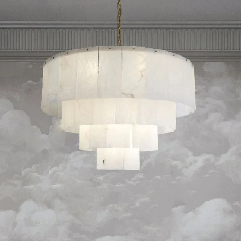 Alabaster Multi-Layer Modern Round Chandelier 31" - Image 3