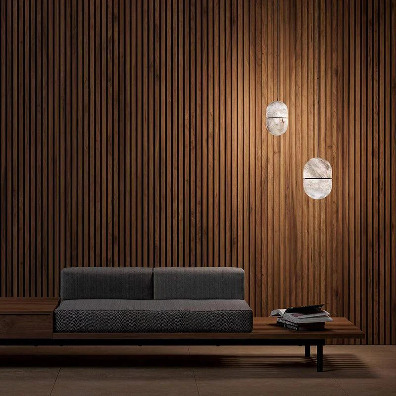 Modern Alabaster Oval Art Pendant Light - Image 3