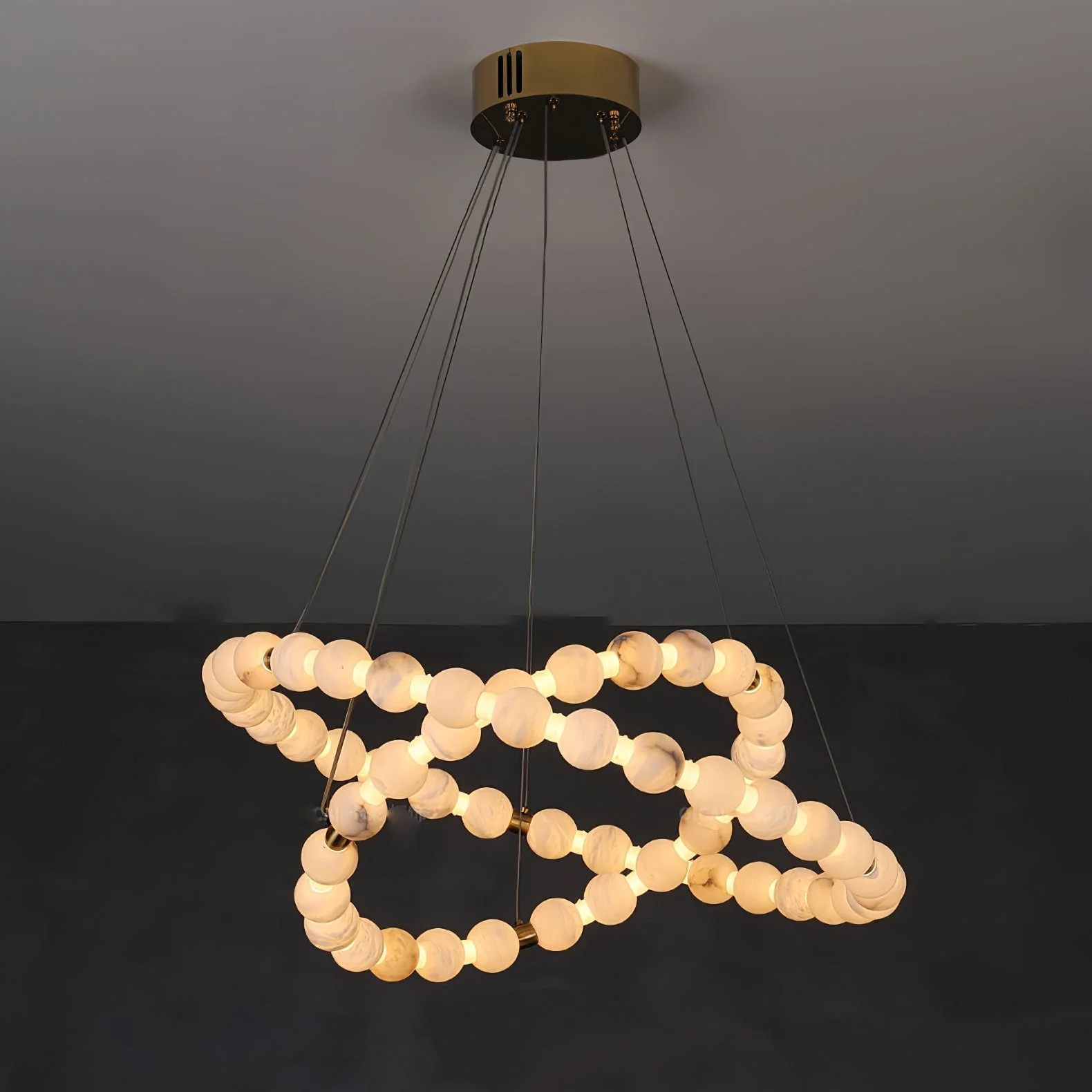 Alabaster Orb Ring Chandelier - Image 18