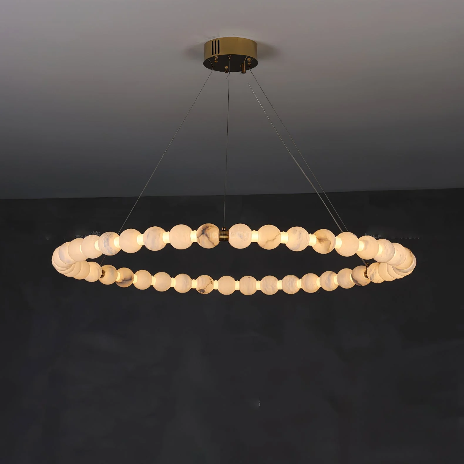 Alabaster Orb Ring Chandelier - Image 20