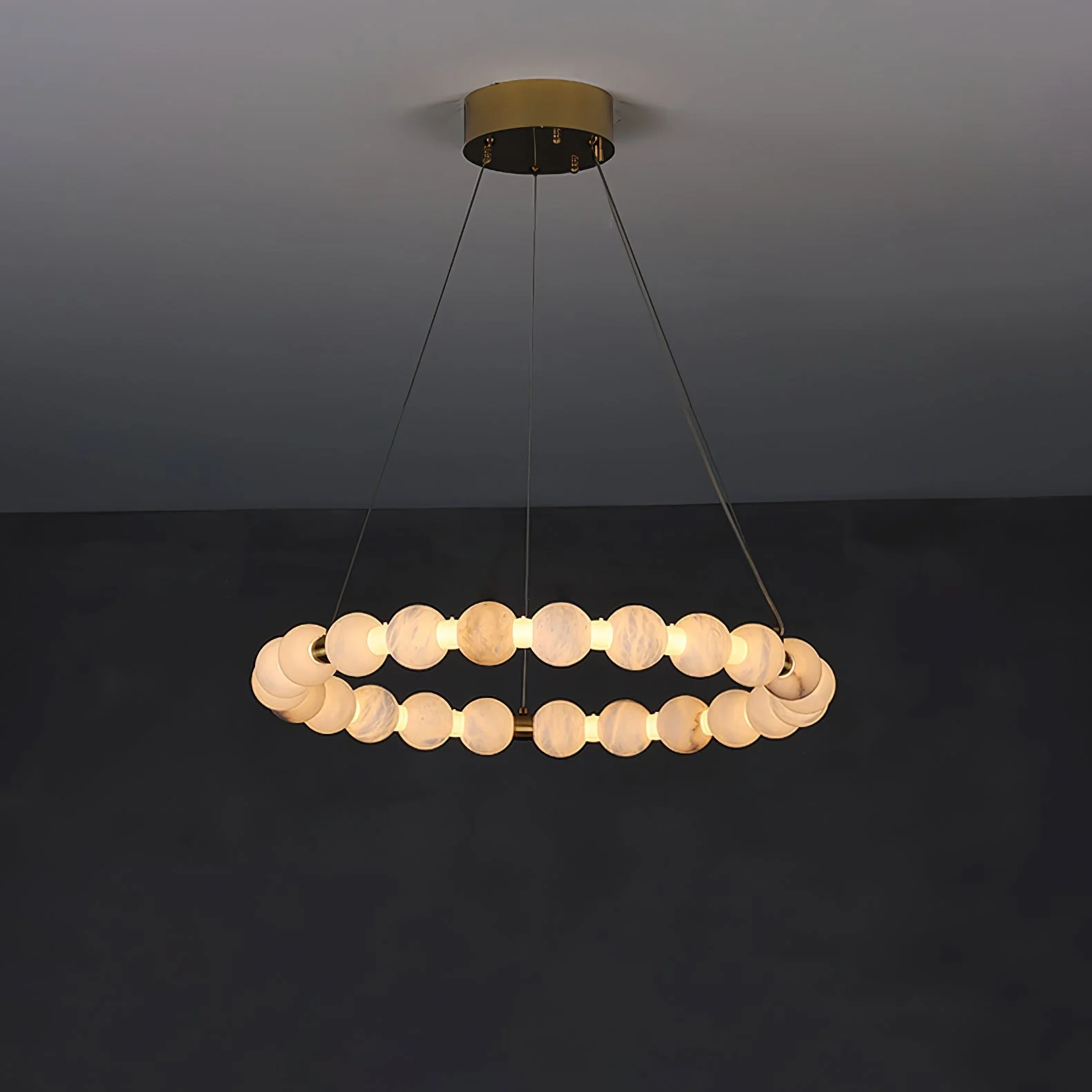 Alabaster Orb Ring Chandelier - Image 22