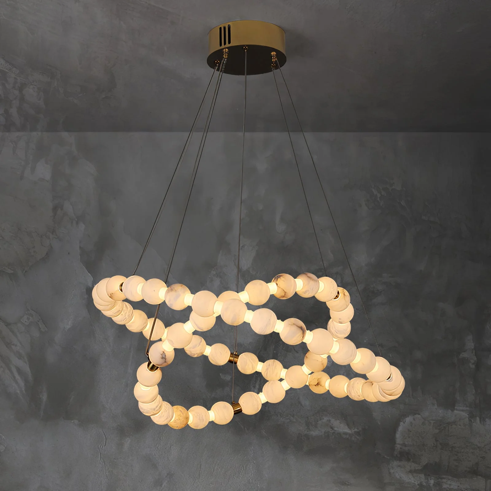 Alabaster Orb Ring Chandelier - Image 23