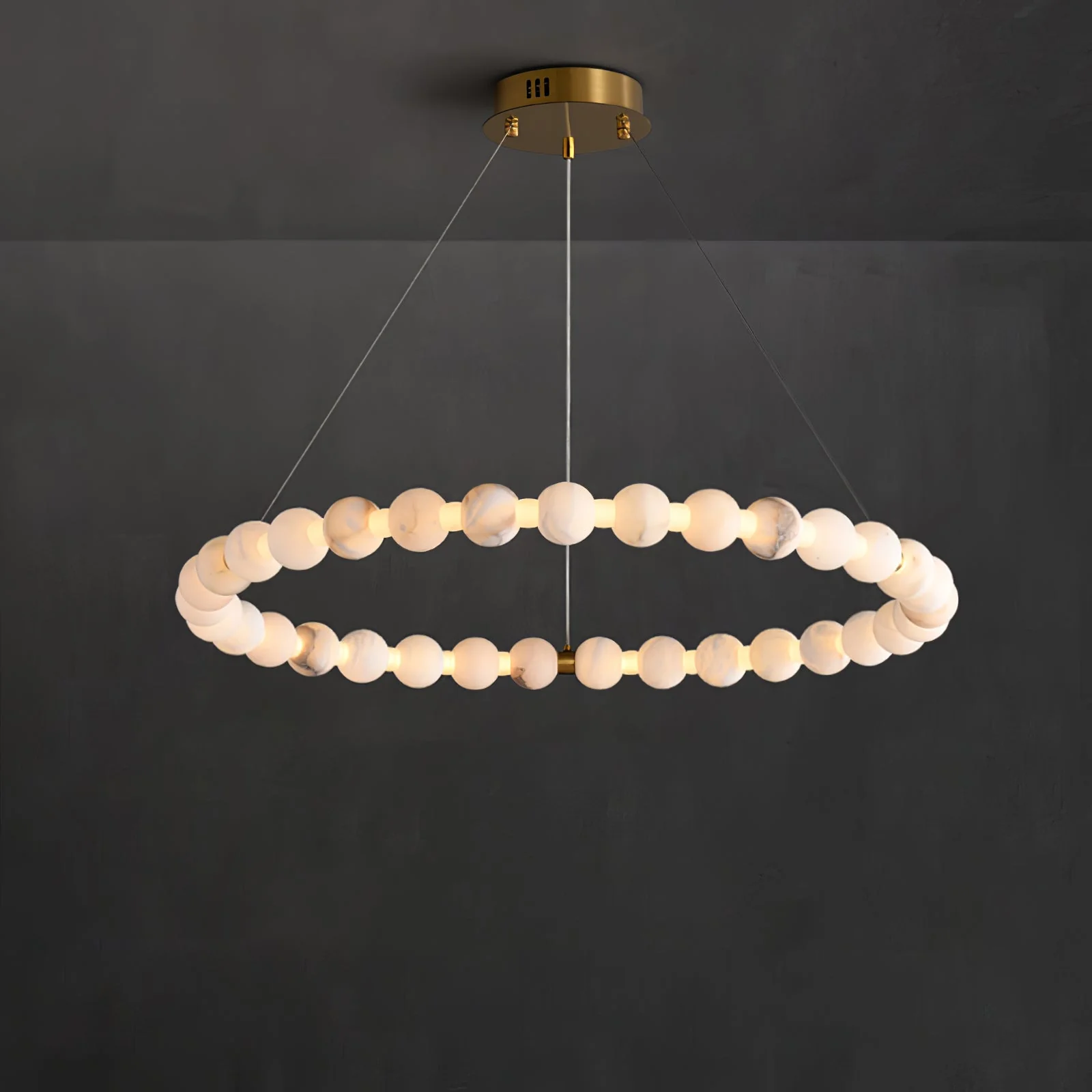 Alabaster Orb Ring Chandelier - Image 24