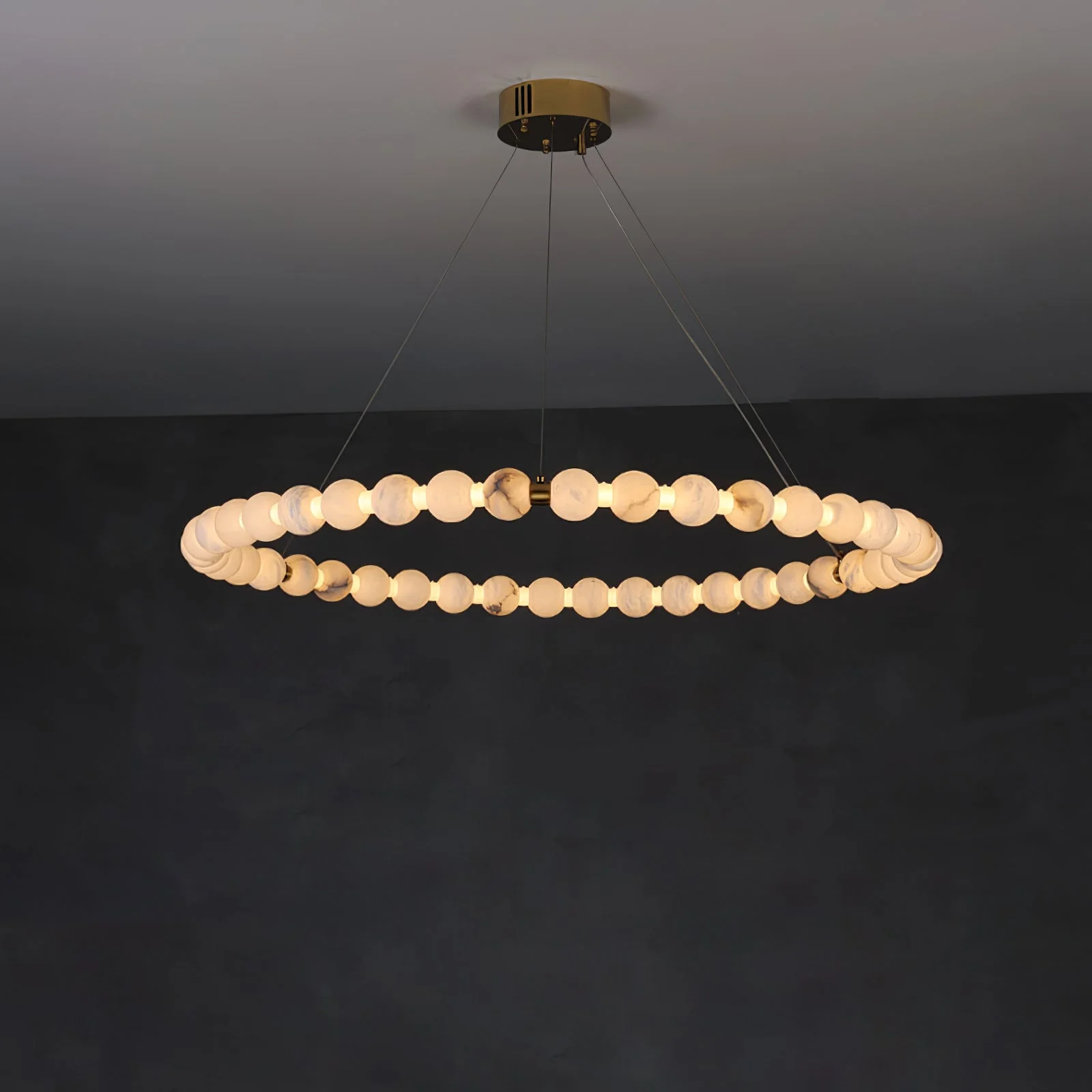 Alabaster Orb Ring Chandelier - Image 25