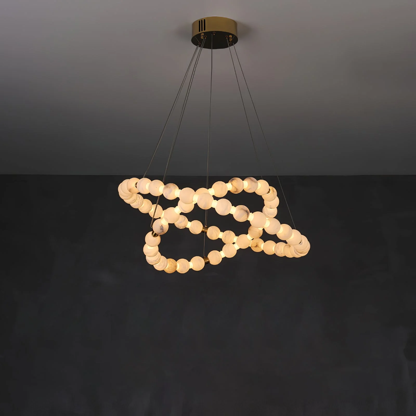 Alabaster Orb Ring Chandelier - Image 26