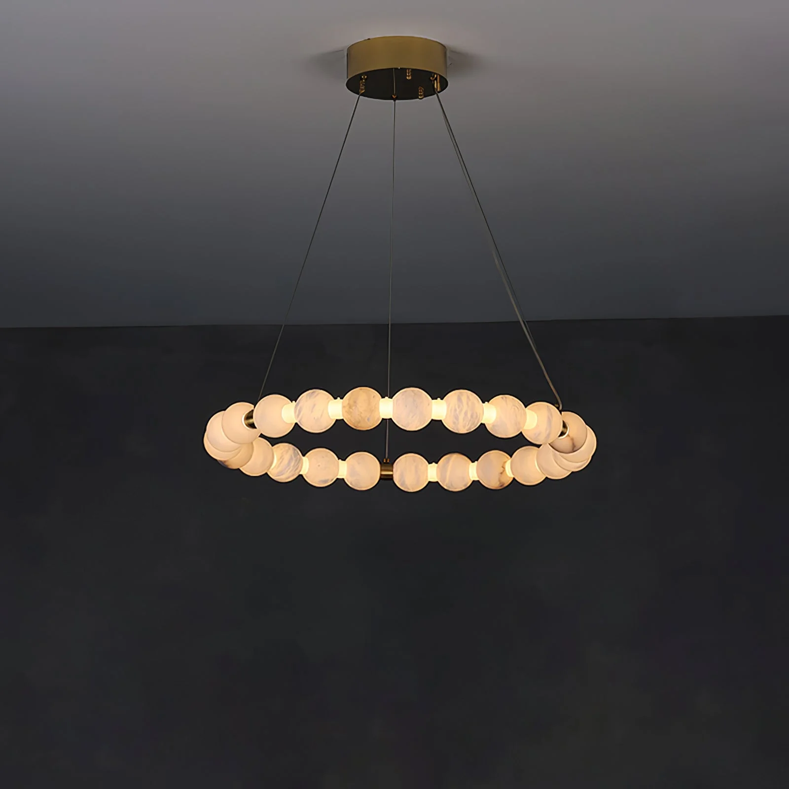 Alabaster Orb Ring Chandelier - Image 27