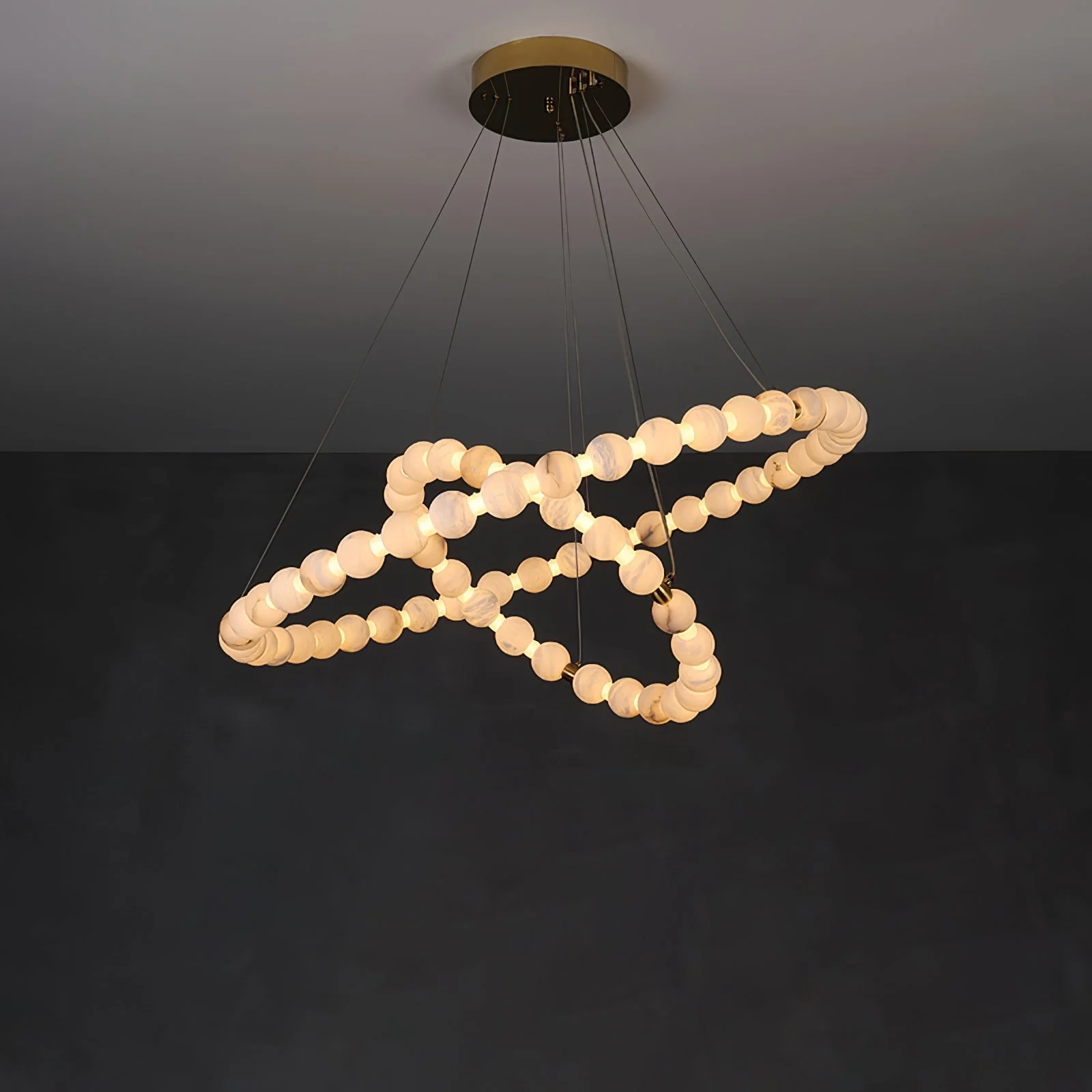Alabaster Orb Ring Chandelier - Image 5
