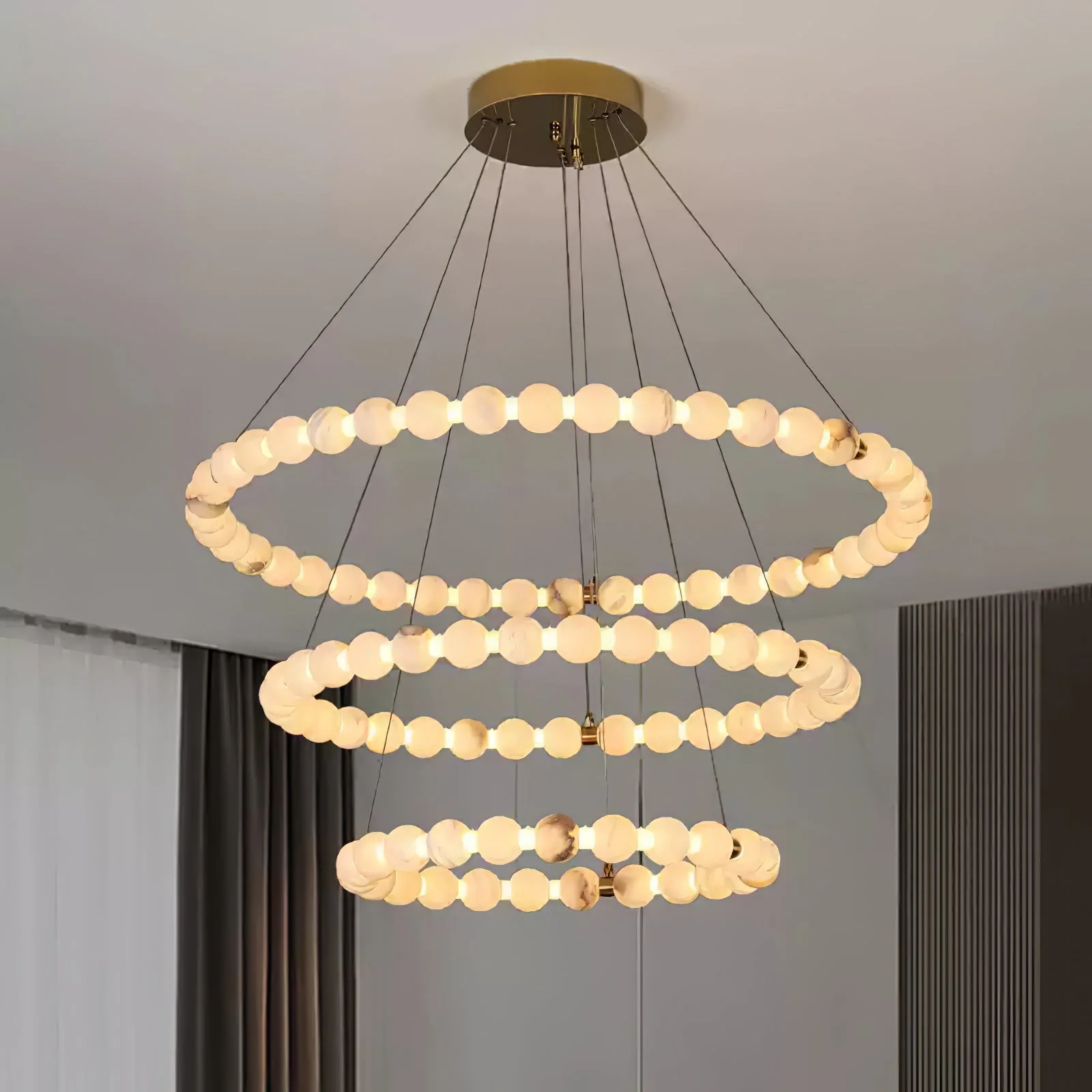 Alabaster Orb Ring Chandelier - Image 6