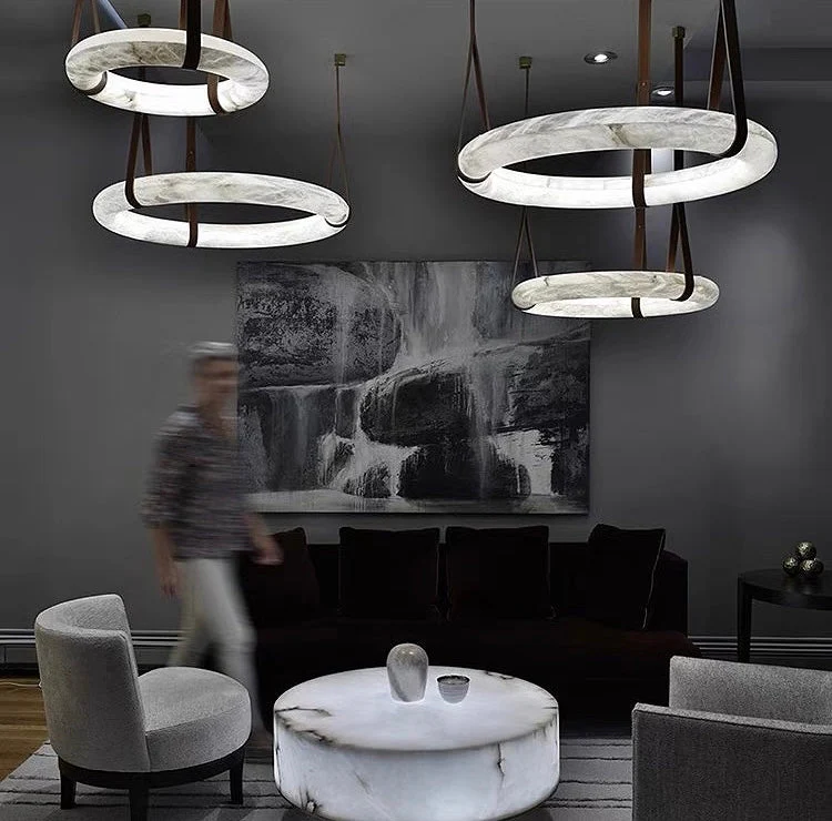Glacera Alabaster Lorry Oslo Art Chandelier 8 Size - Image 8