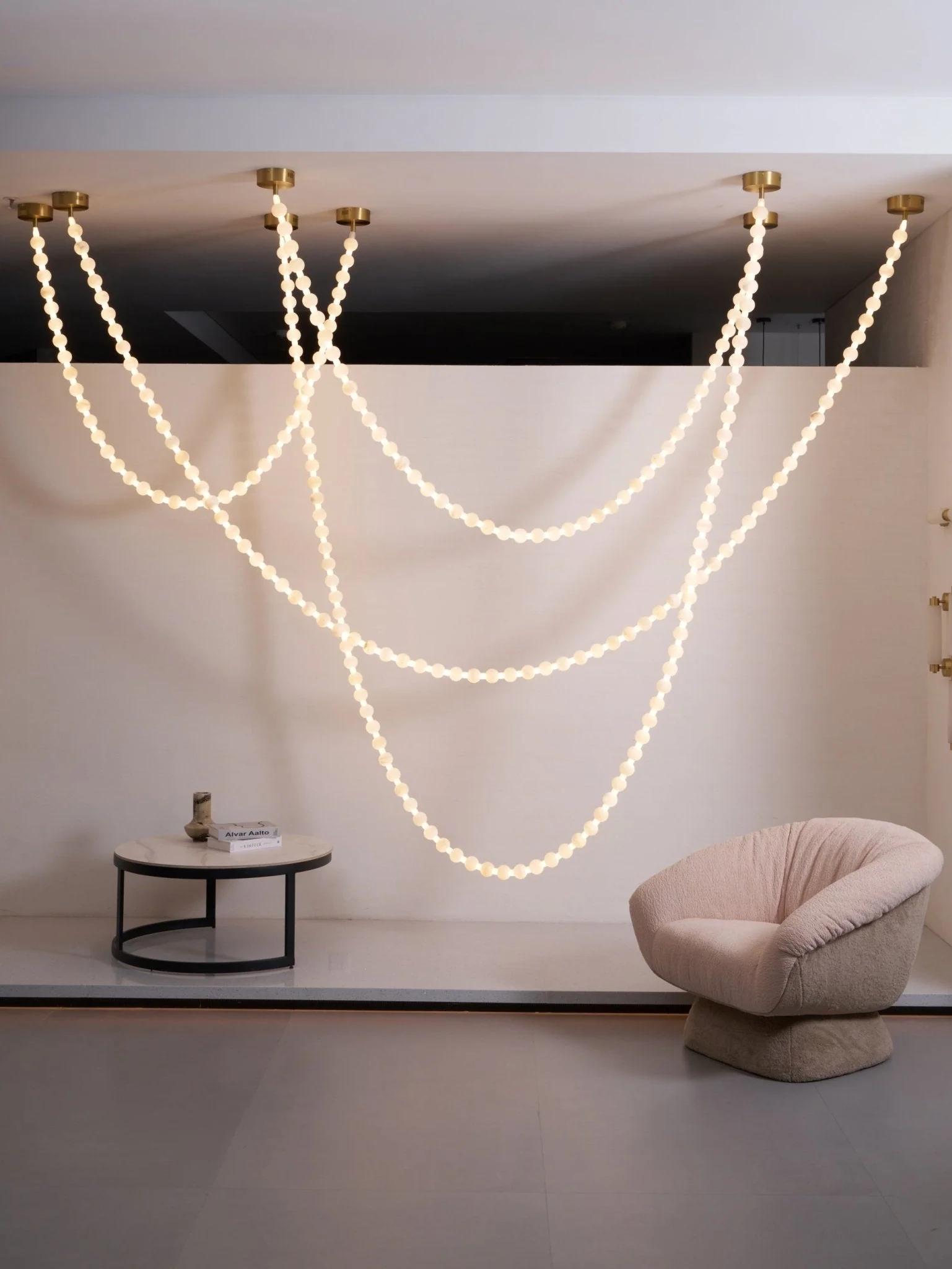 Alabaster Pearl Necklace Chandelier - Image 10