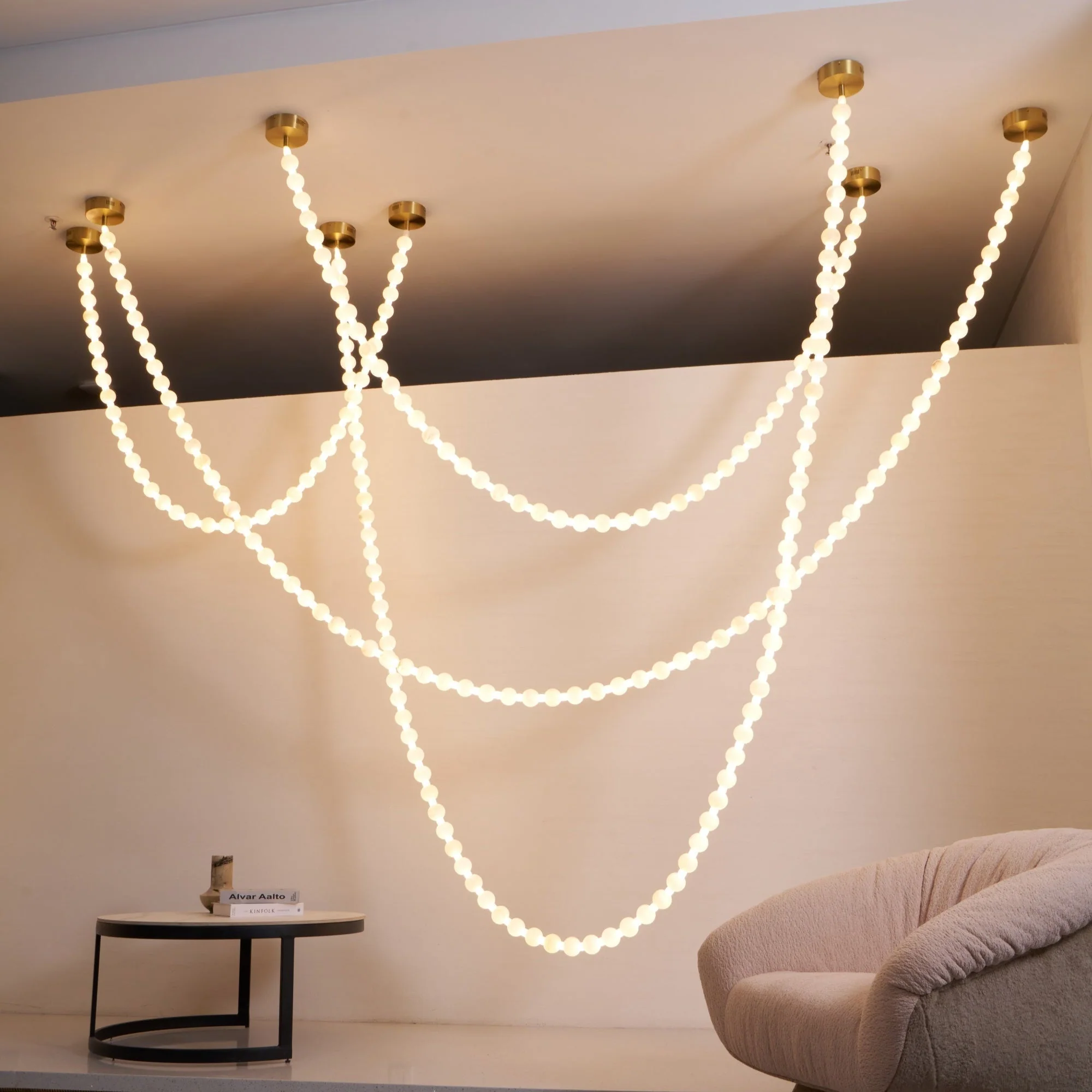 Alabaster Pearl Necklace Chandelier - Image 22