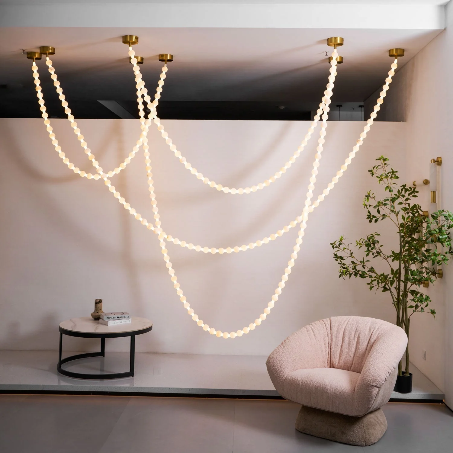 Alabaster Pearl Necklace Chandelier - Image 27