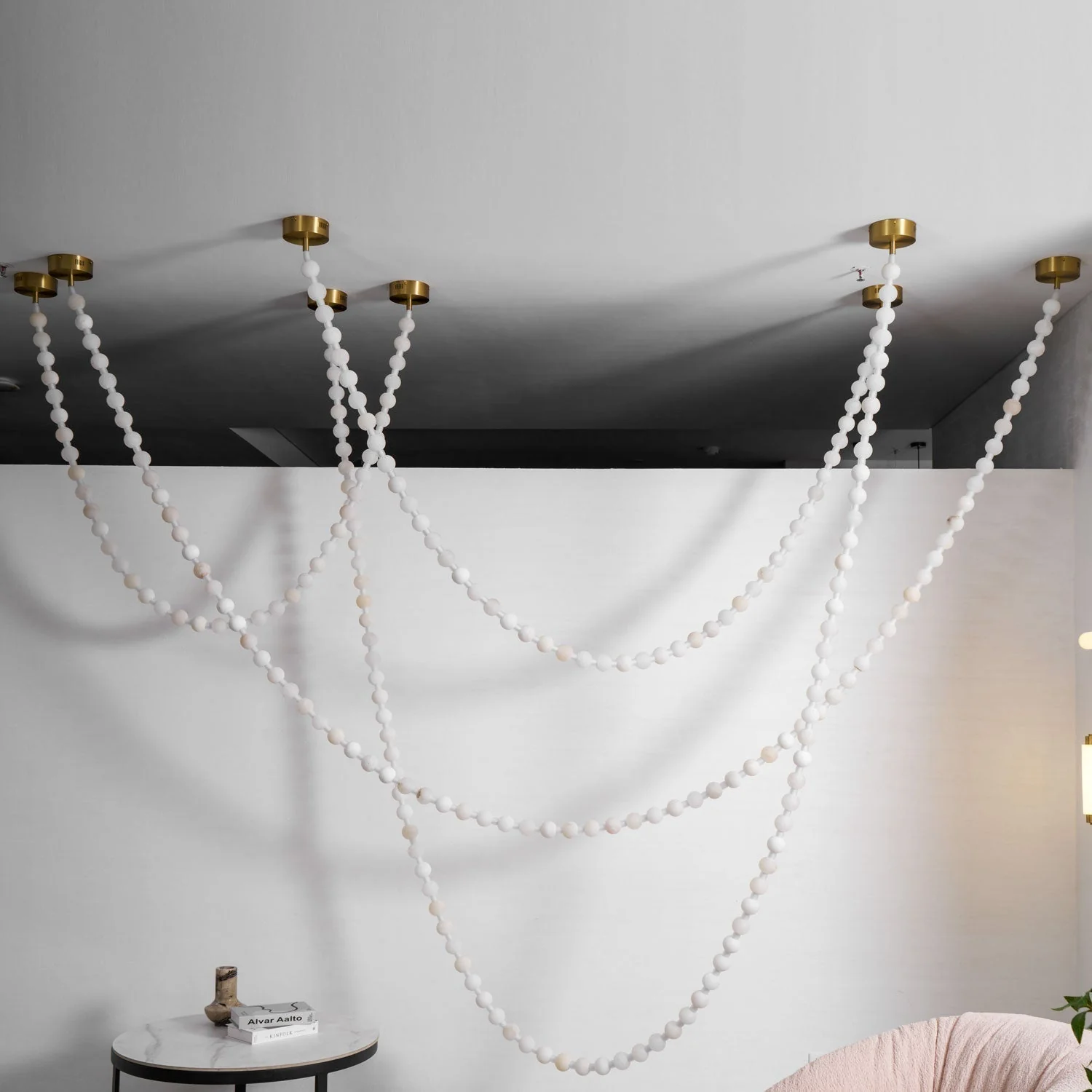 Alabaster Pearl Necklace Chandelier - Image 31