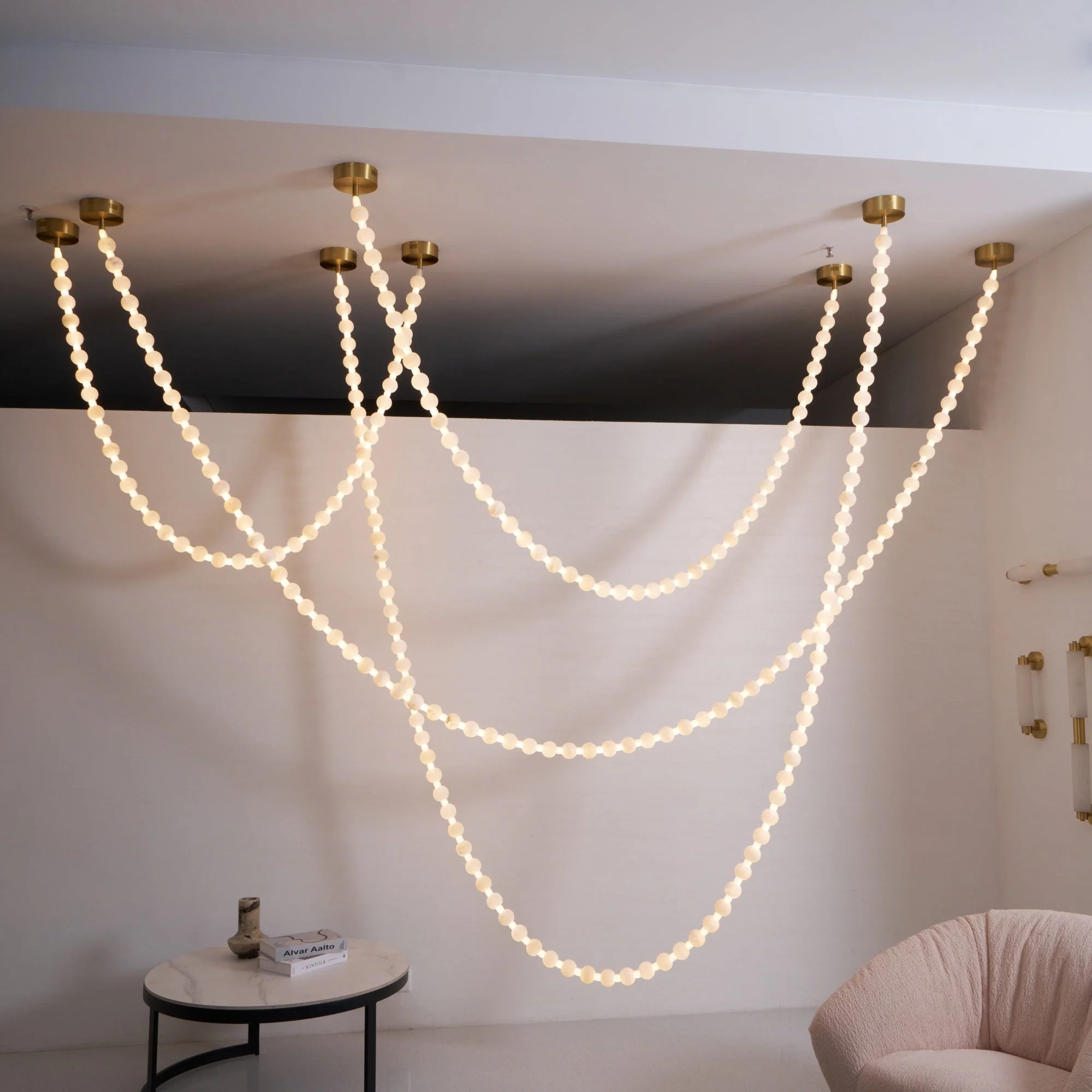 Alabaster Pearl Necklace Chandelier - Image 42