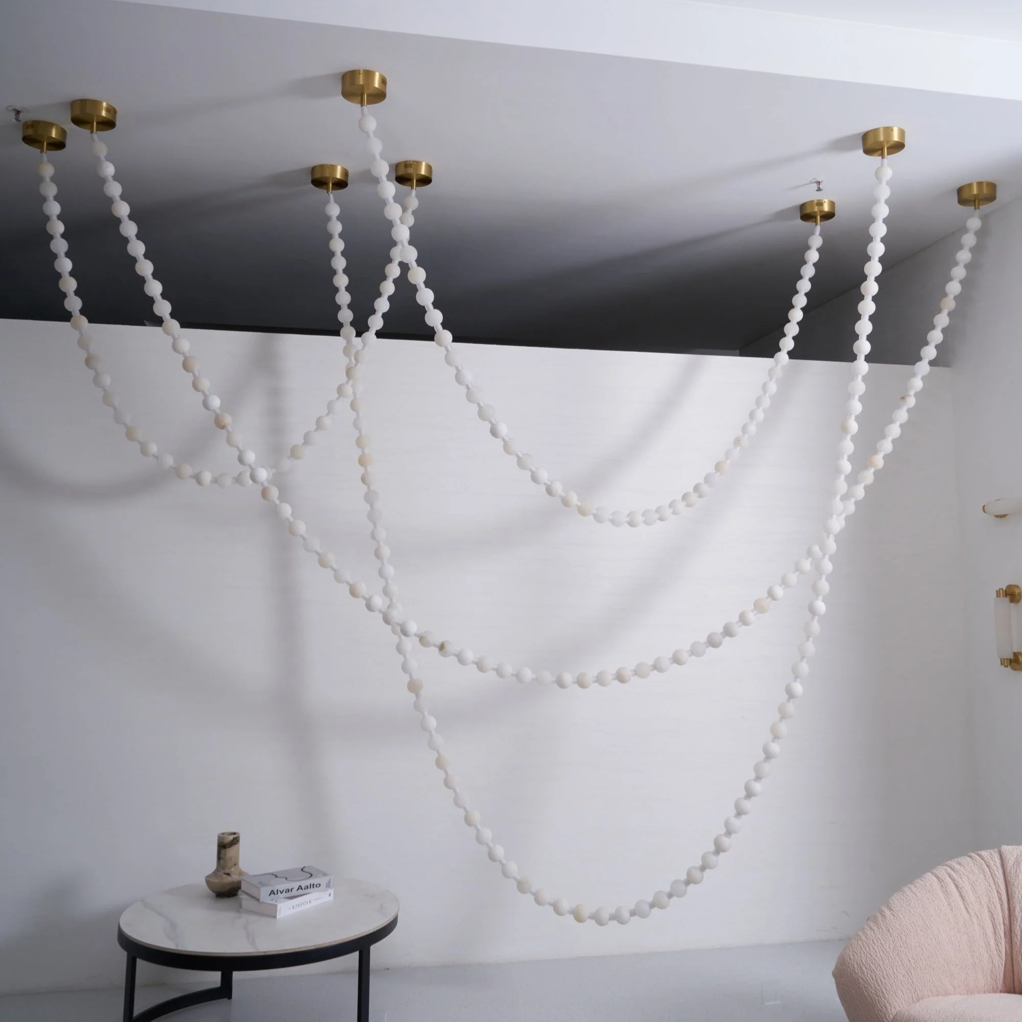 Alabaster Pearl Necklace Chandelier - Image 45