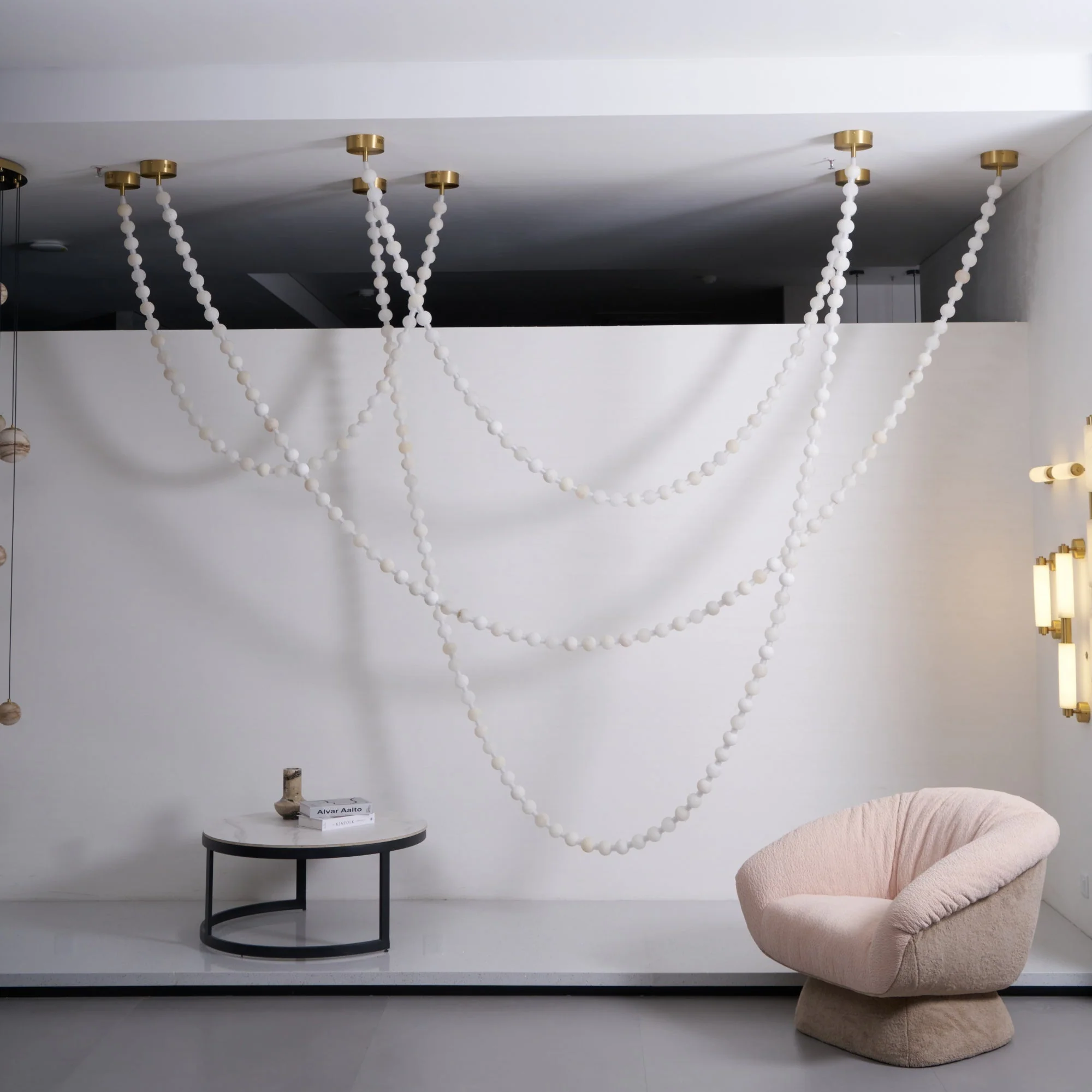 Alabaster Pearl Necklace Chandelier - Image 5