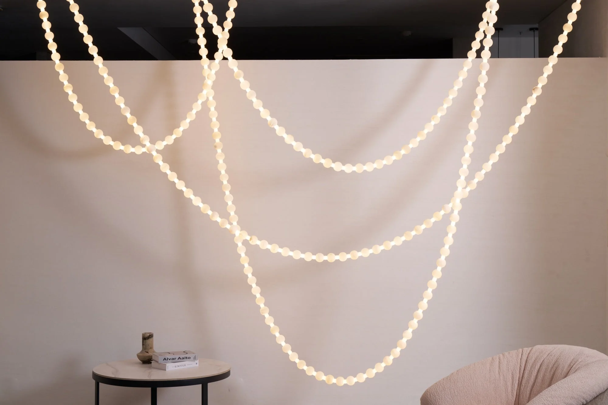 Alabaster Pearl Necklace Chandelier - Image 9