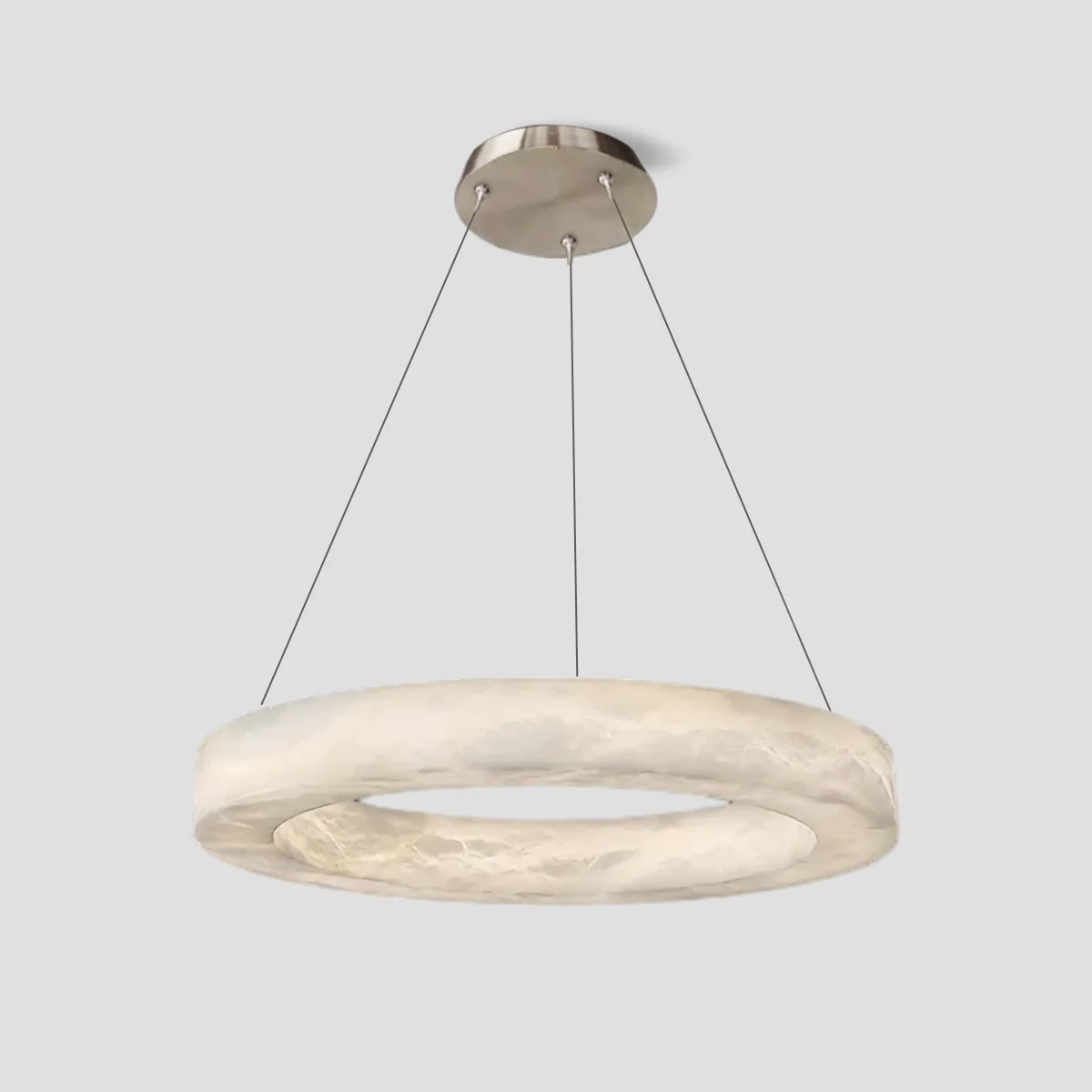 Glacera Alabaster Round Chandelier 19'' 27'' 36'' 60''D - Image 2