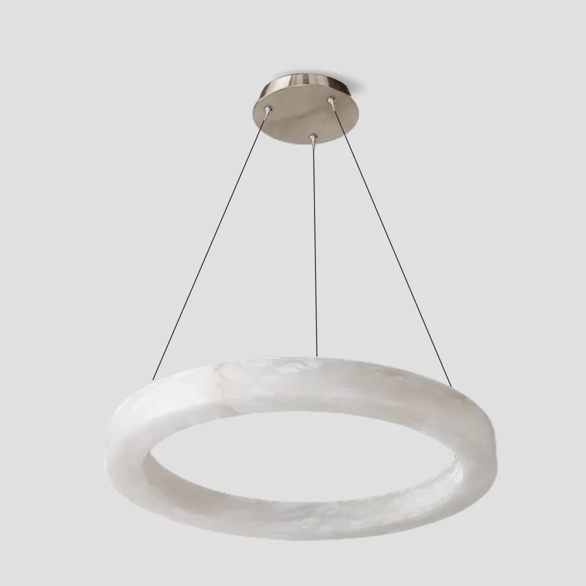 Glacera Alabaster Round Chandelier 19'' 27'' 36'' 60''D - Image 4