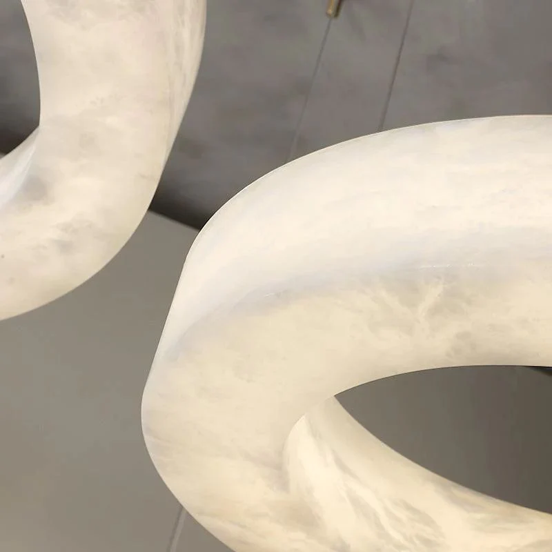 Modern Aurora Alabaster Round Chandelier For Living Room - Image 4