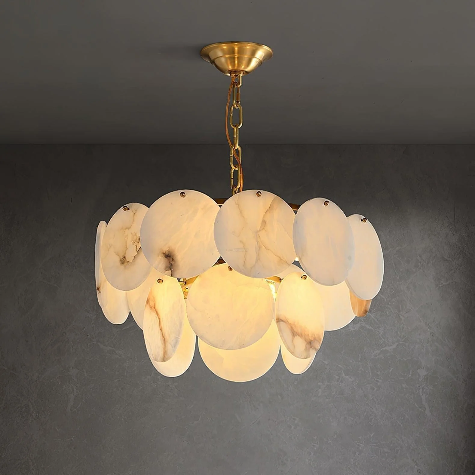 Alabaster Shell Brass Chandelier with 2/3/4/5/6 layer - Image 15