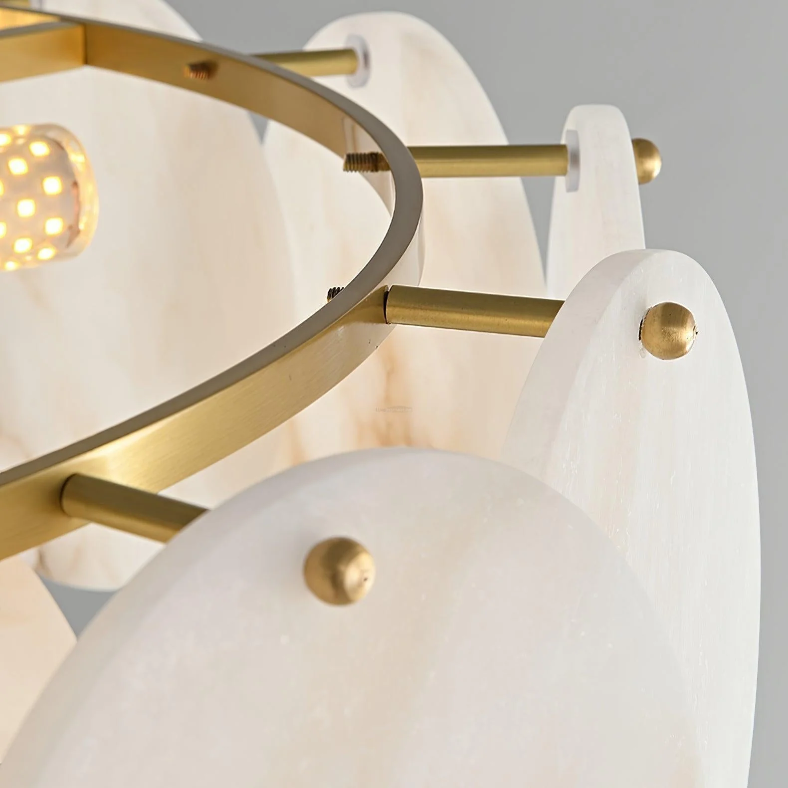 Alabaster Shell Brass Chandelier with 2/3/4/5/6 layer - Image 2