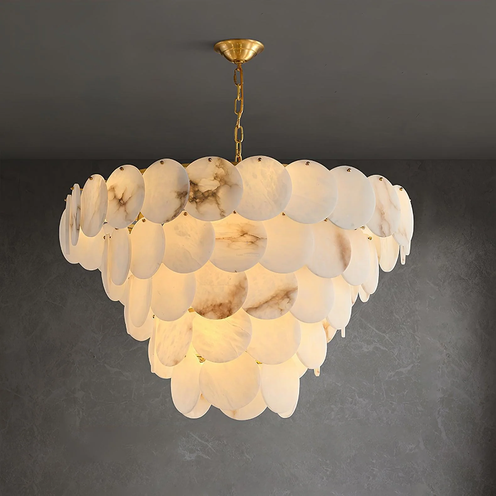 Alabaster Shell Brass Chandelier with 2/3/4/5/6 layer - Image 5