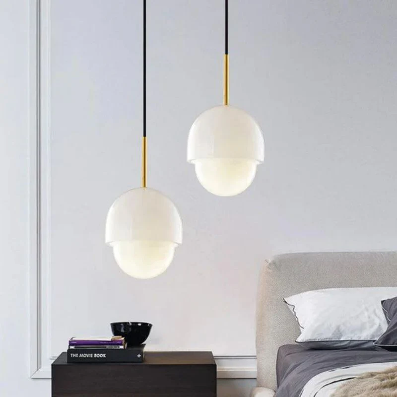 Alabaster Simple Bedside Pendant Light - Image 3