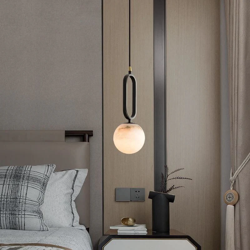 Alabaster Sphere Pendant Light 6"D - Image 4