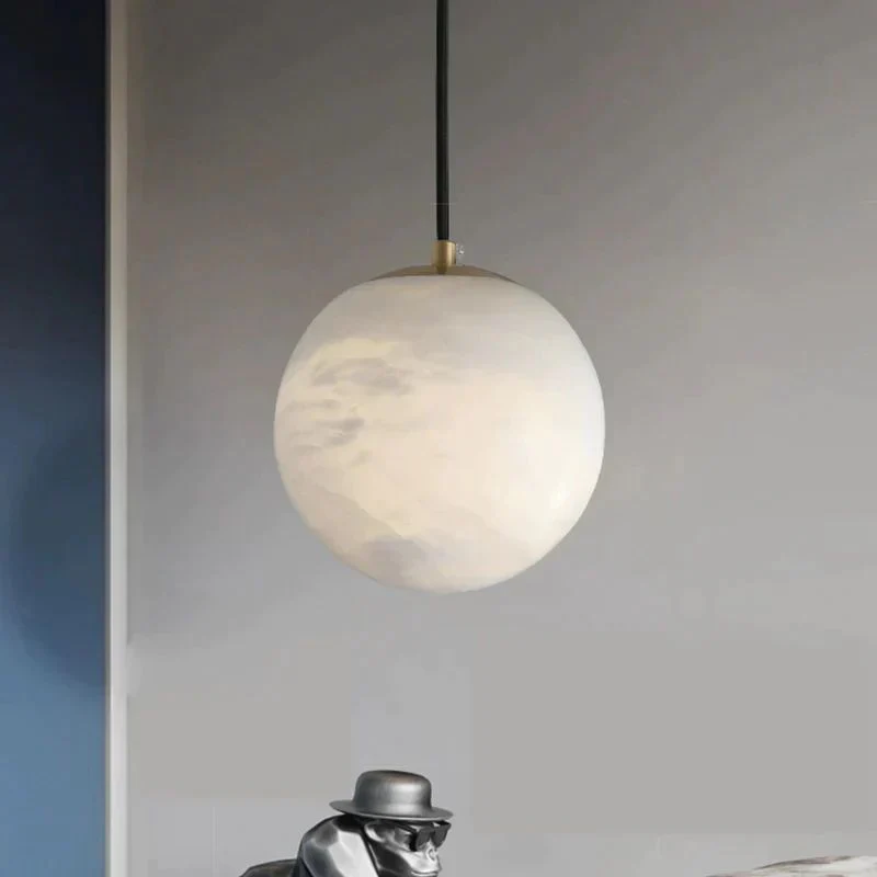 Alabaster Sphere Pendant Light, Modern Pendant Light - Image 3