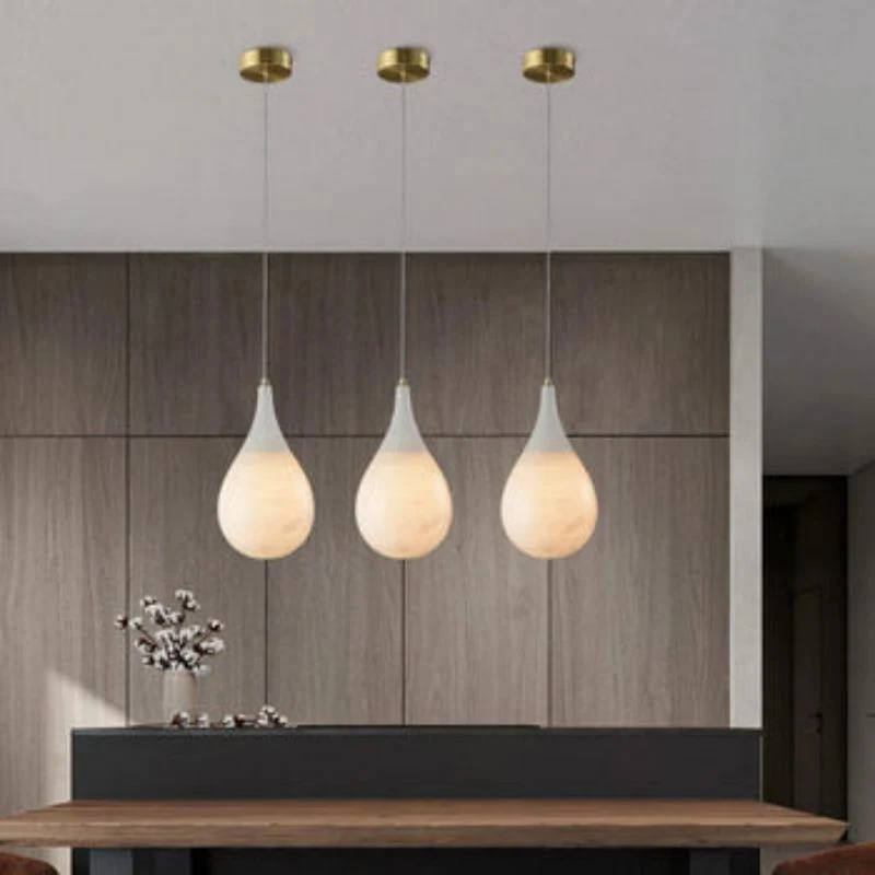 Alabaster Modern Teardrop Single Pendant Light - Image 2