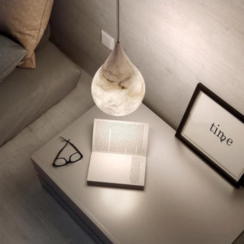 Alabaster Modern Teardrop Single Pendant Light - Image 3