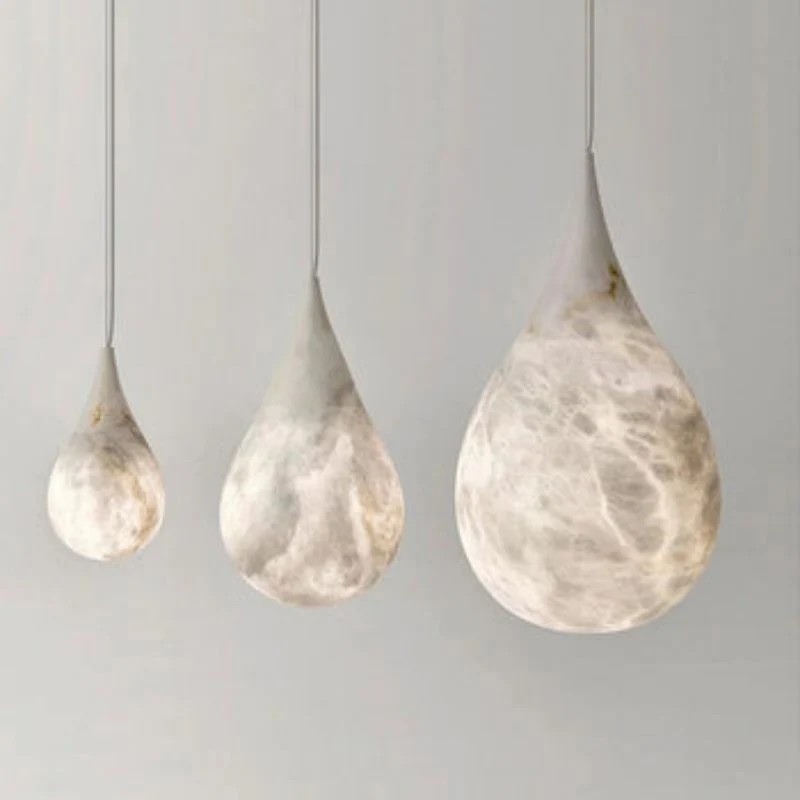 Alabaster Modern Teardrop Single Pendant Light - Image 4