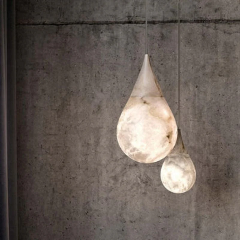 Alabaster Modern Teardrop Single Pendant Light - Image 6