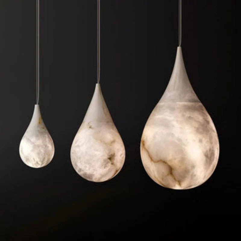 Alabaster Modern Teardrop Single Pendant Light - Image 7