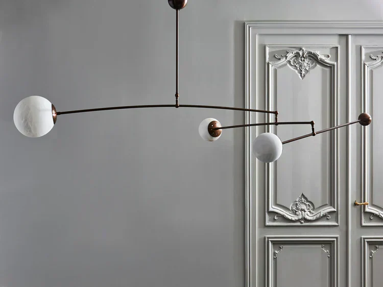 Alabaster Triple Mobile Chandelier - Image 3