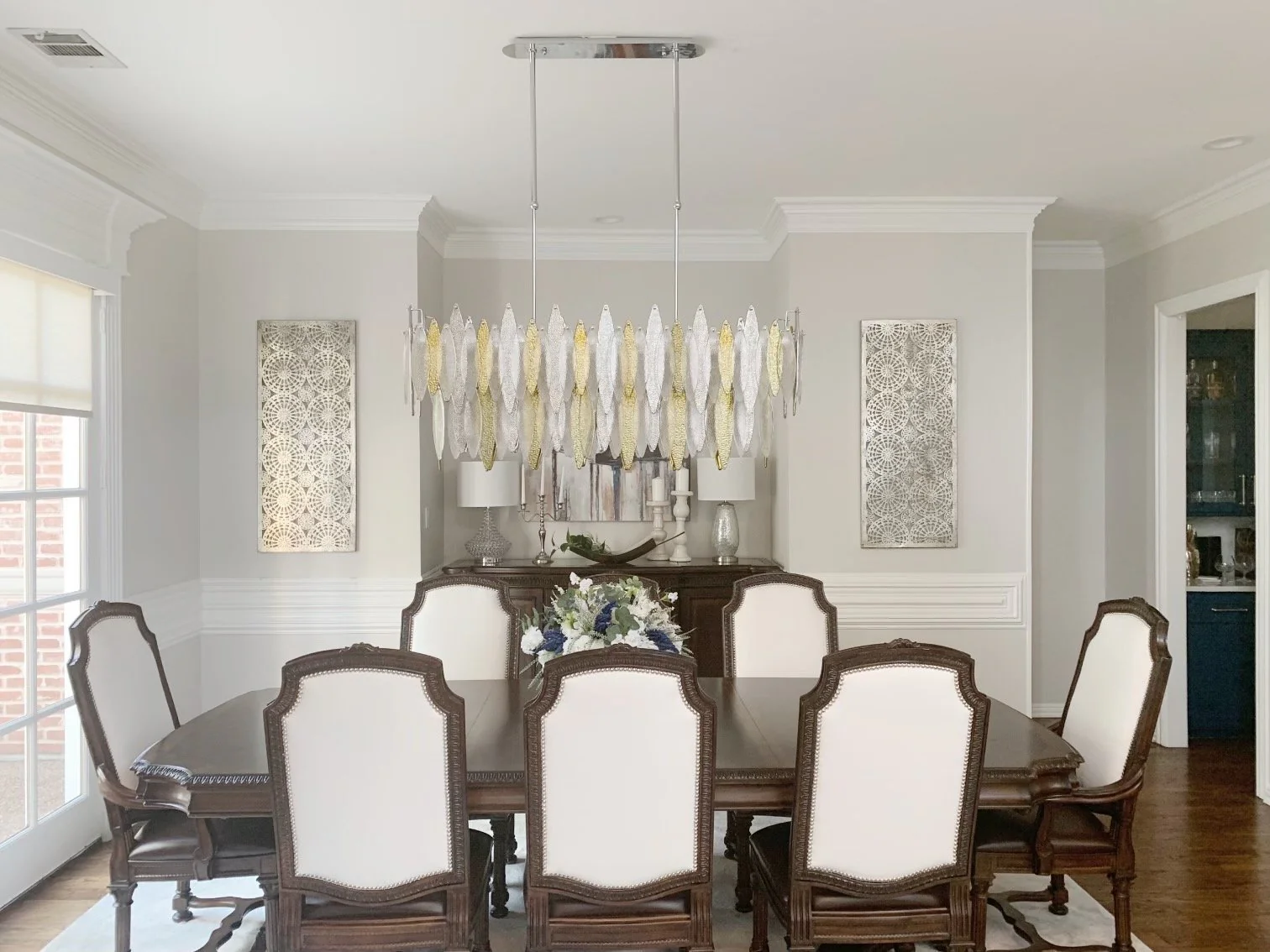 Larry 2-Tier Linear Oval Glass Chandelier - Image 2