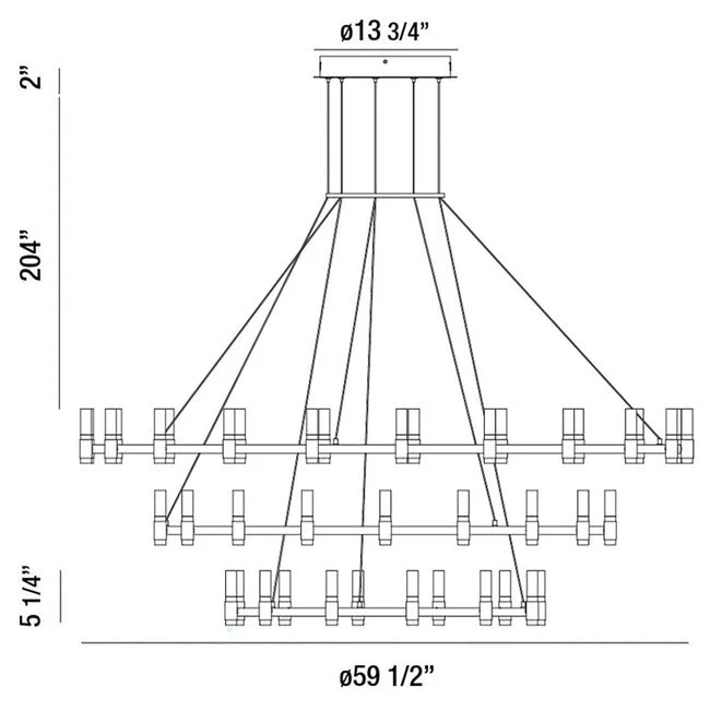 Iridesa 3 Tier Chandelier - Image 2