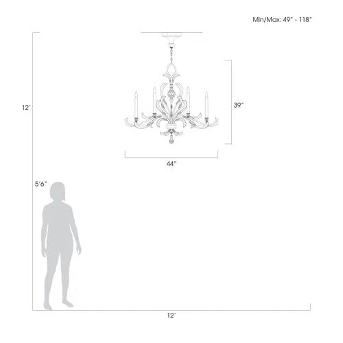 Alice Candle  Oblong Chandelier 44" - Image 3
