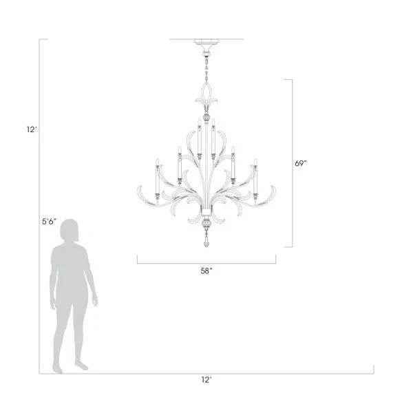 Alice Candle Arcs 2-Tier Chandelier 57" - Image 3