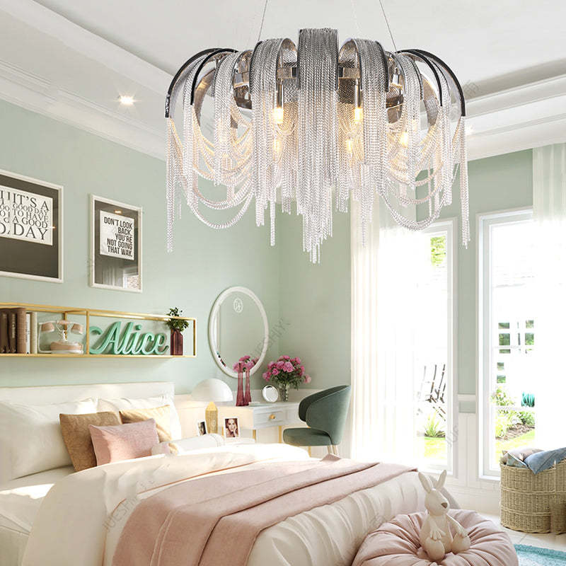 Alisa Luxury Aluminum Chain Tassel Chandelier - Image 15