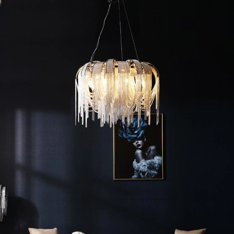 Alisa Luxury Aluminum Chain Tassel Chandelier - Image 7