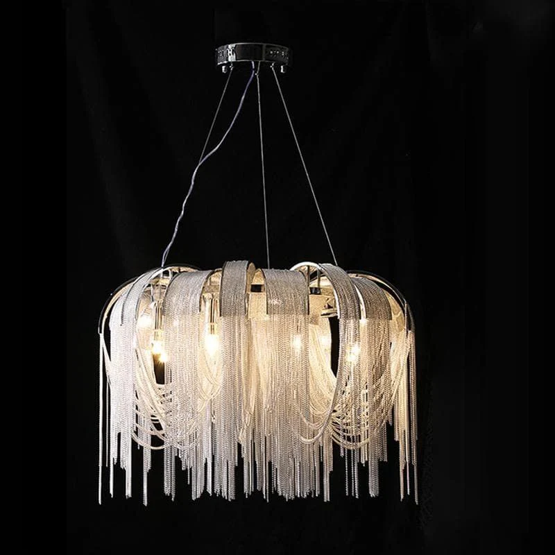 Alisa Luxury Aluminum Chain Tassel Chandelier - Image 9