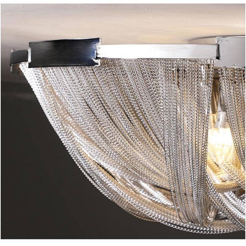 Alisa Luxury Aluminum Chain Tassel Flushmount - Image 4