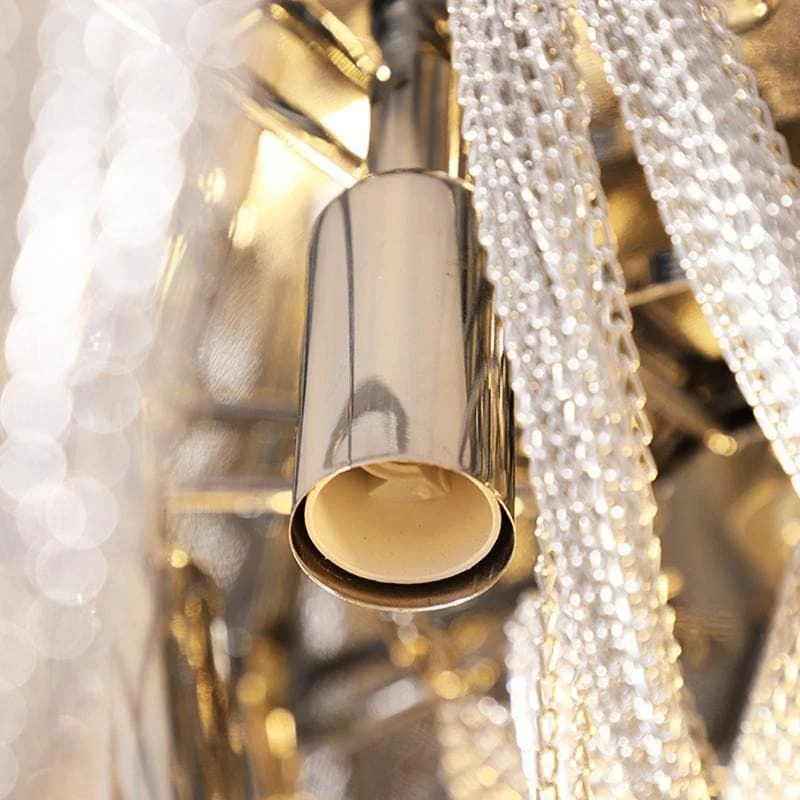 Alisa Luxury Aluminum Chain Tassel Flushmount - Image 8