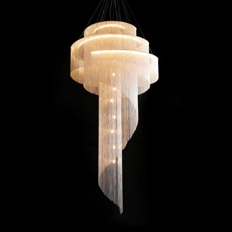 Alisa Luxury Aluminum Chain Tassel Ring Multilayer Chandelier - Image 10