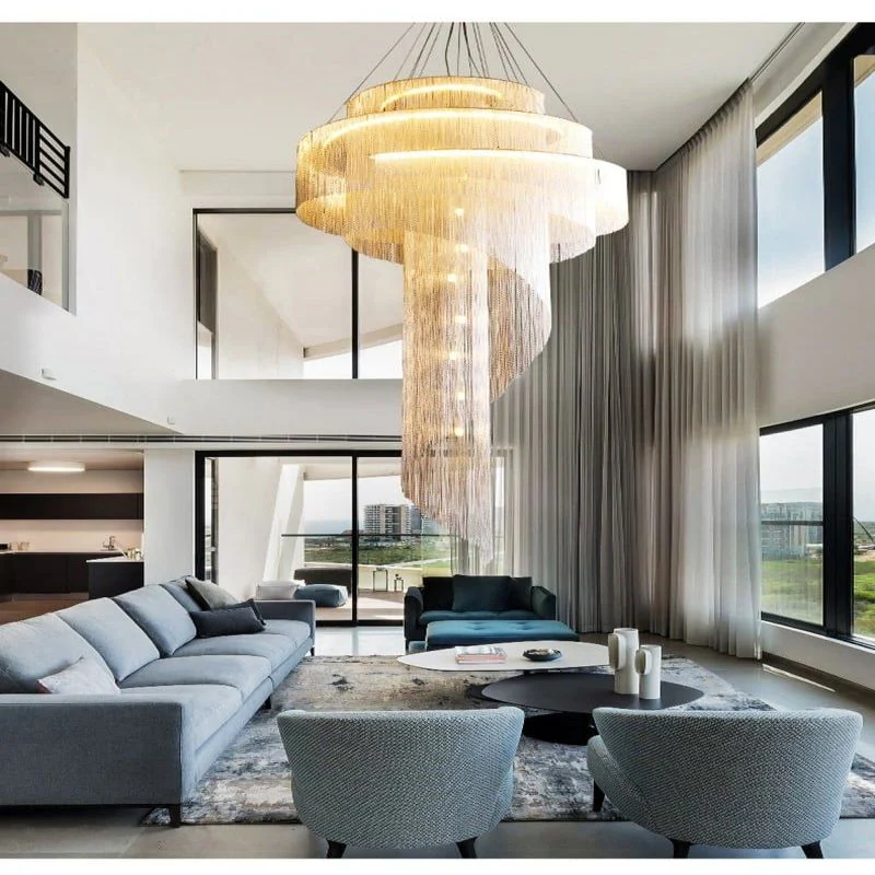 Alisa Luxury Aluminum Chain Tassel Ring Multilayer Chandelier - Image 2