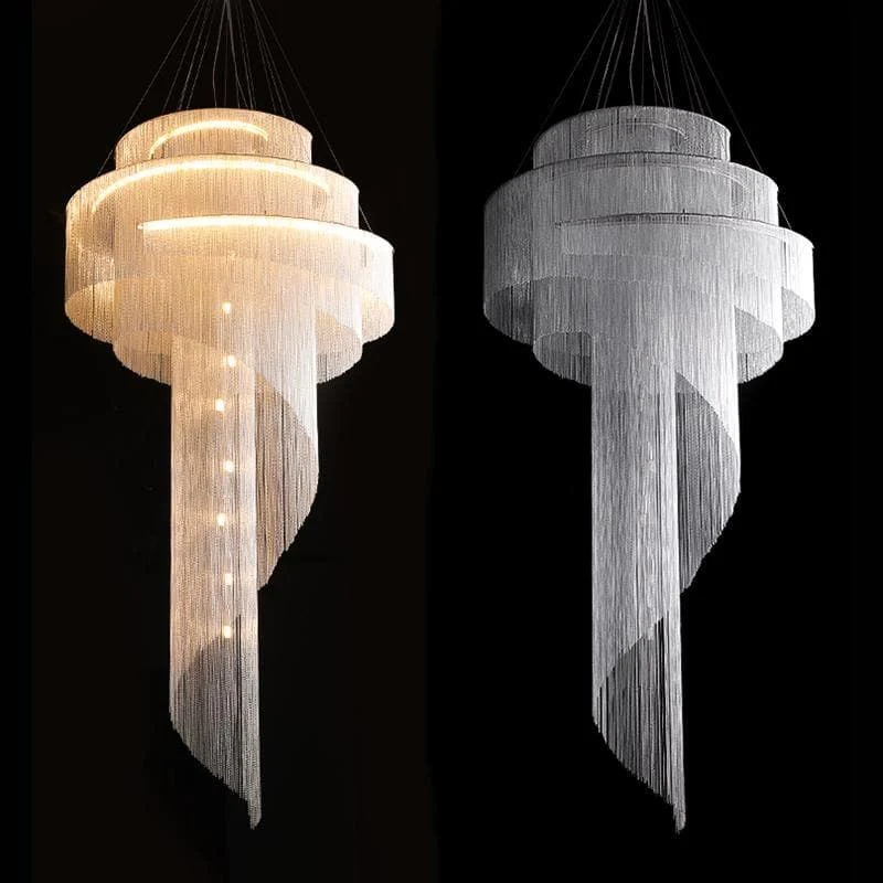 Alisa Luxury Aluminum Chain Tassel Ring Multilayer Chandelier - Image 8